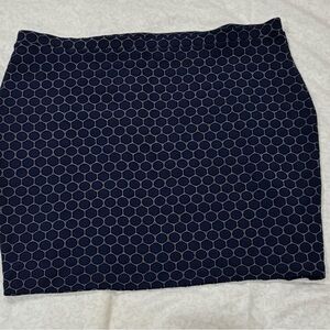 Leota Luxe Jacquard Classic Navy Pencil Skirt